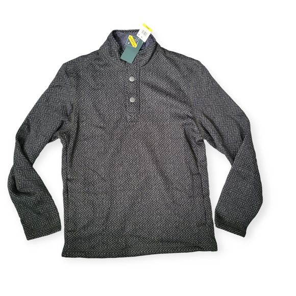 G.H Bass &Co Madawaska Fleece Forest Knight Chevron Green 1/4 Pullover Men Sz S - Picture 4 of 11